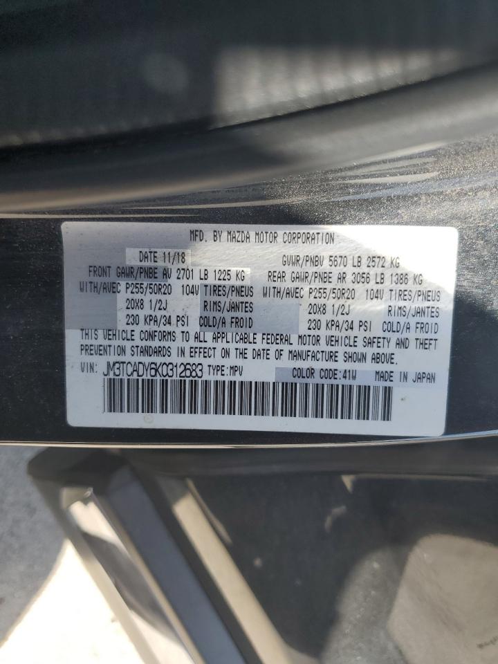 2019 Mazda Cx-9 Grand Touring VIN: JM3TCADY6K0312683 Lot: 81659885