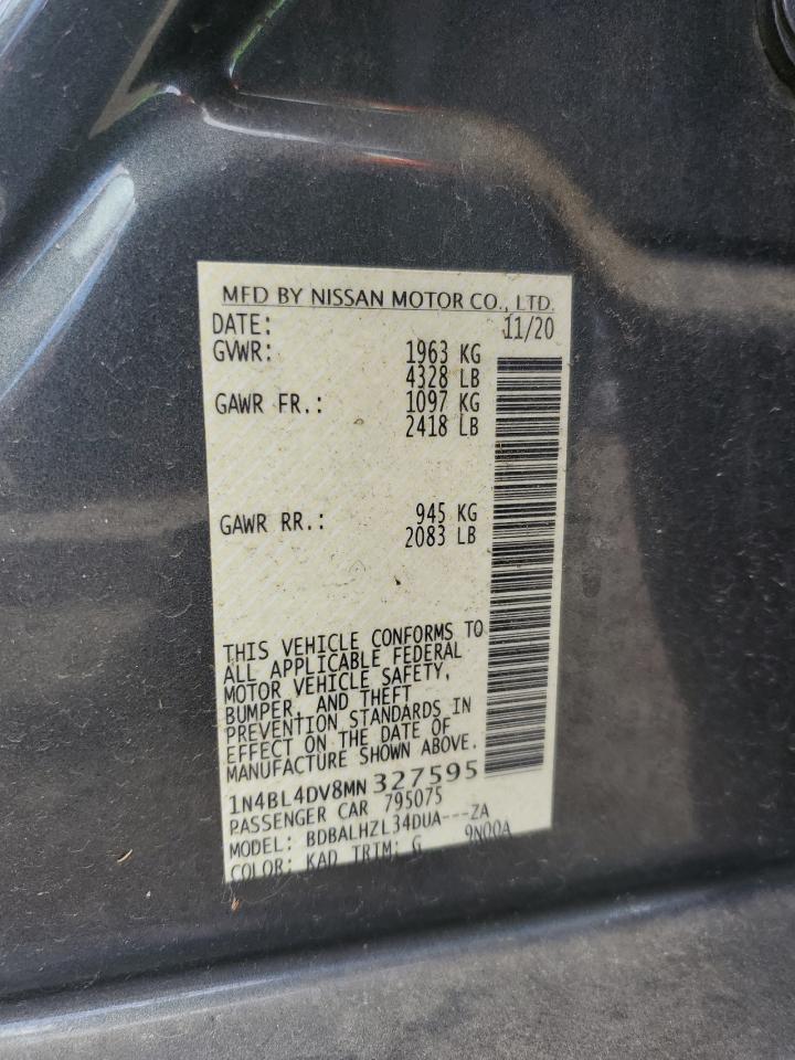 2021 Nissan Altima Sv VIN: 1N4BL4DV8MN327595 Lot: 84456935