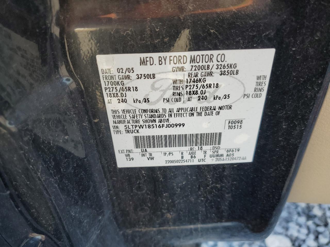 2006 Lincoln Mark Lt VIN: 5LTPW18516FJ00999 Lot: 84621915