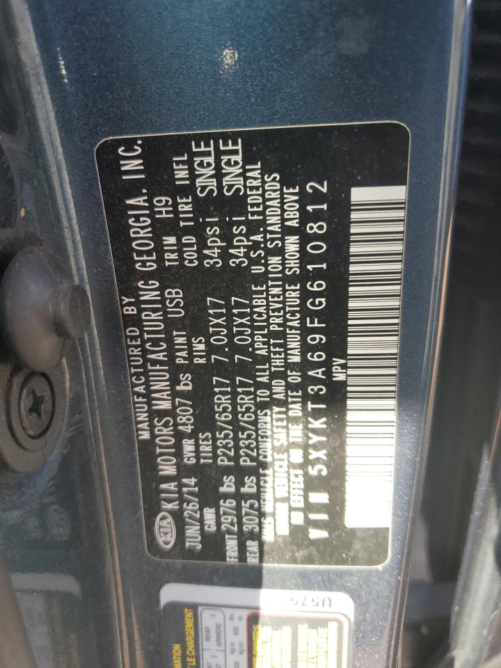 2015 Kia Sorento Lx VIN: 5XYKT3A69FG610812 Lot: 84577395