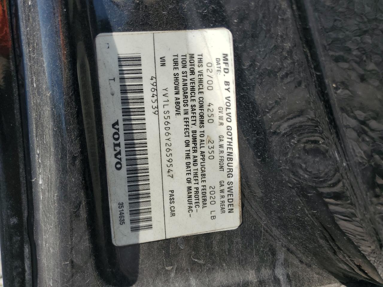 1998 Volvo S70 Glt VIN: YV1LS5547W1475366 Lot: 84732615