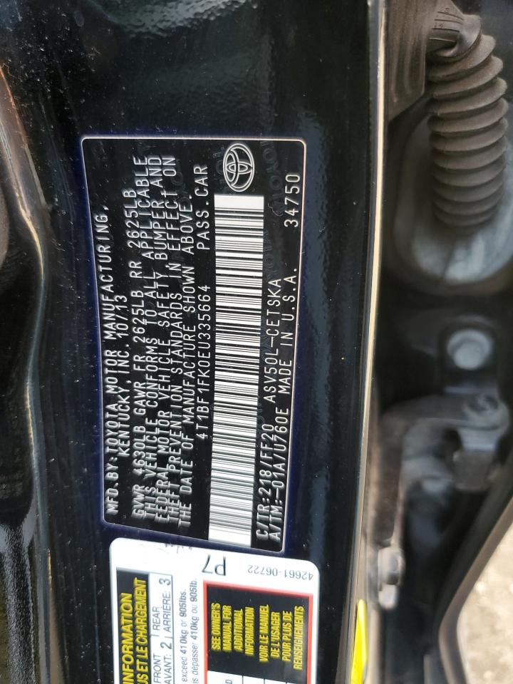 2014 Toyota Camry L VIN: 4T1BF1FK0EU335664 Lot: 81573705