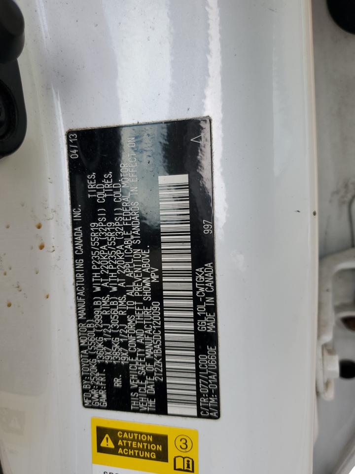 2013 Lexus Rx 350 VIN: 2T2ZK1BA5DC120090 Lot: 80880505