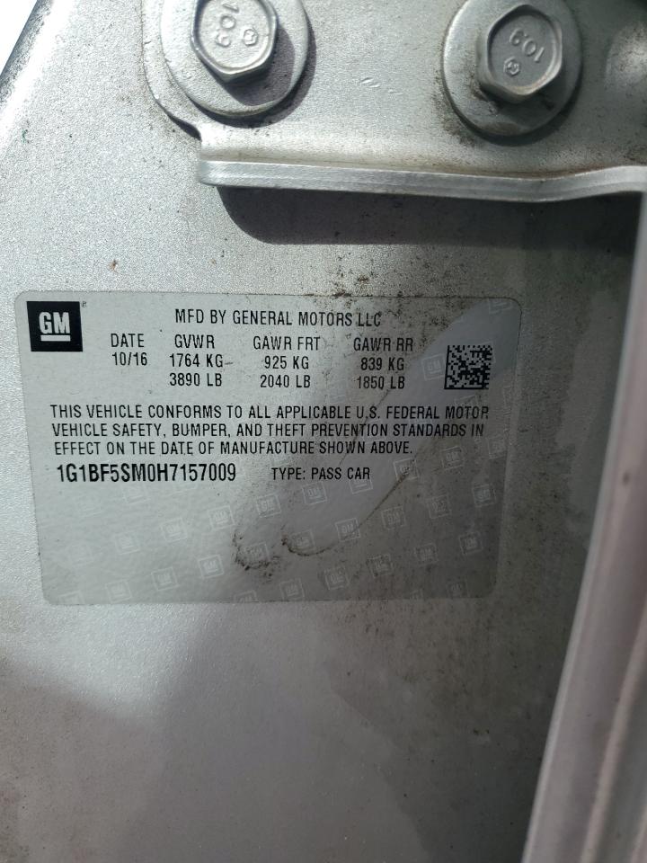 2017 Chevrolet Cruze Premier VIN: 1G1BF5SM0H7157009 Lot: 83812355