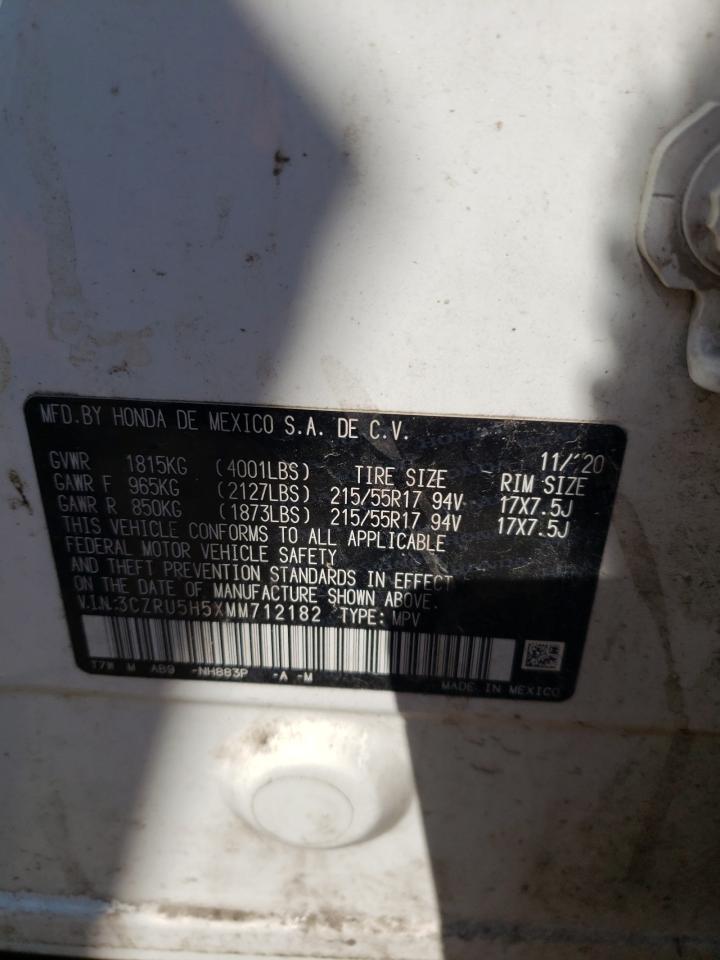 2021 Honda Hr-V Ex VIN: 3CZRU5H5XMM712182 Lot: 71766795