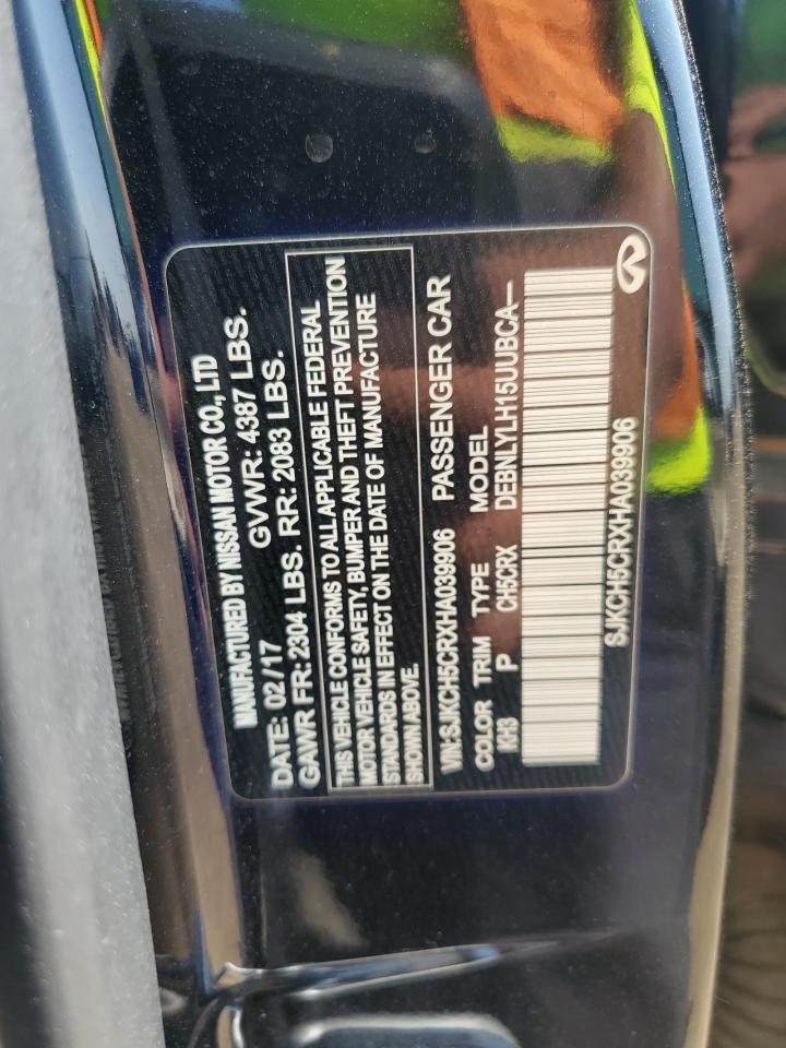 2017 Infiniti Qx30 Base VIN: SJKCH5CRXHA039906 Lot: 70490225