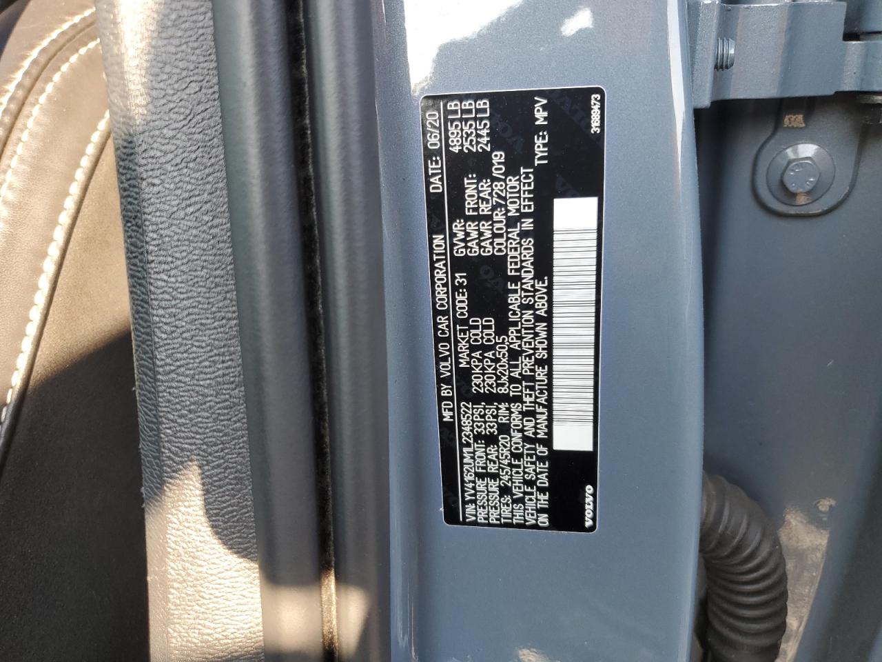 2020 Volvo Xc40 T5 R-Design VIN: YV4162UM1L2348522 Lot: 81118485