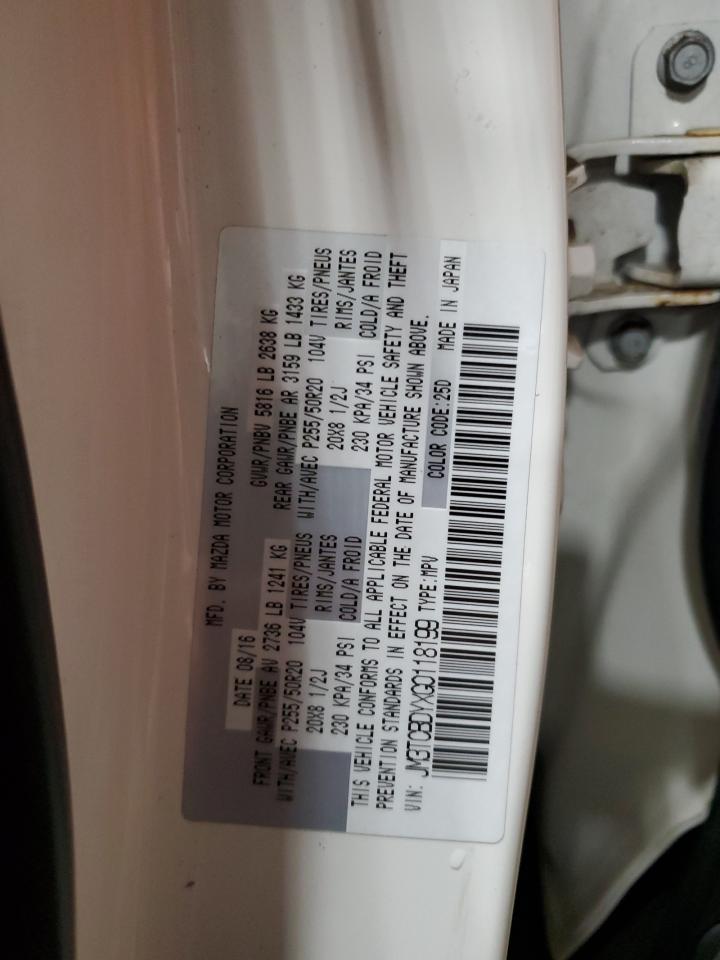 2016 Mazda Cx-9 Grand Touring VIN: JM3TCBDYXG0118199 Lot: 81328575