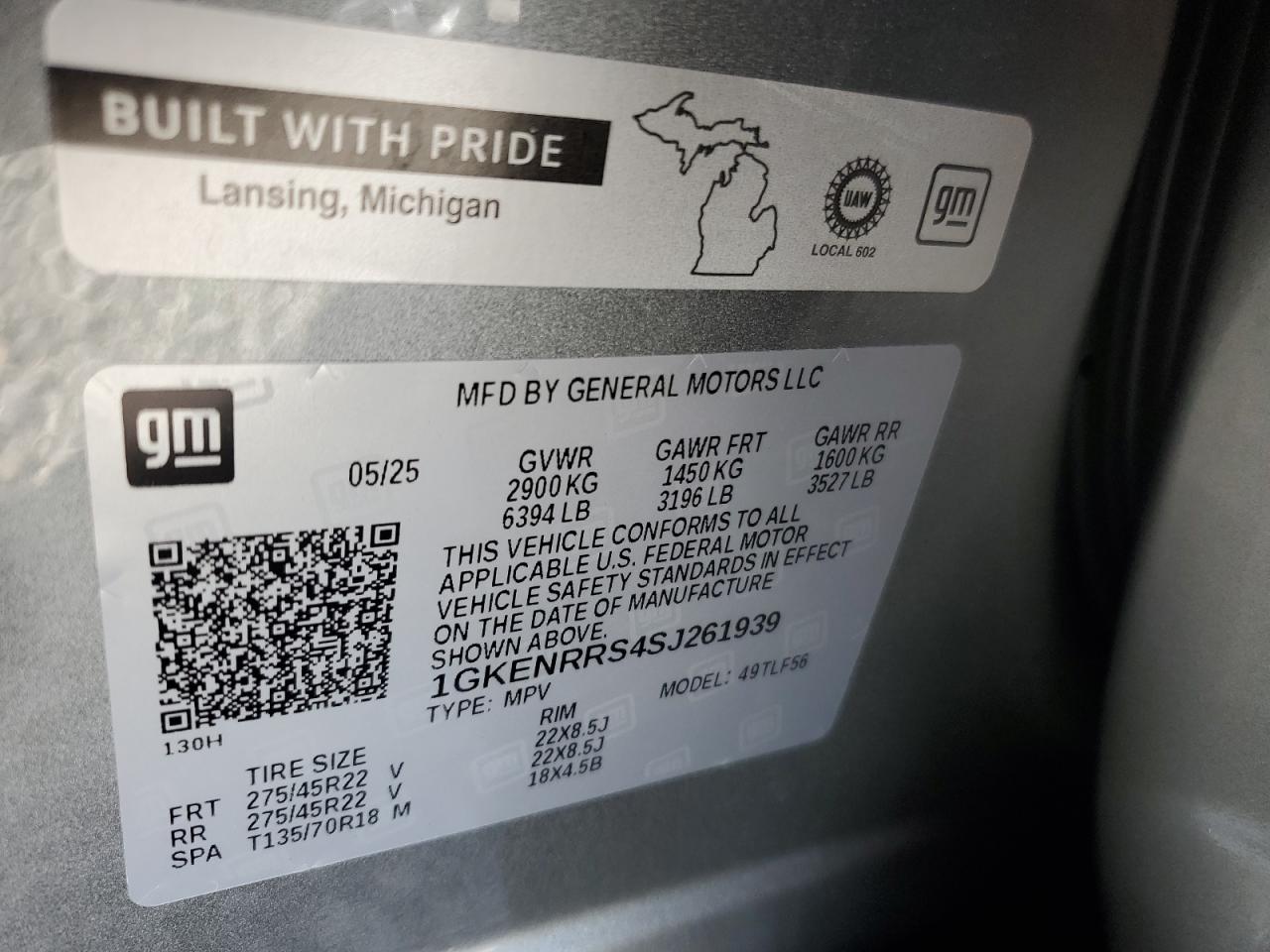 2025 GMC Acadia Denali VIN: 1GKENRRS4SJ261939 Lot: 80922705
