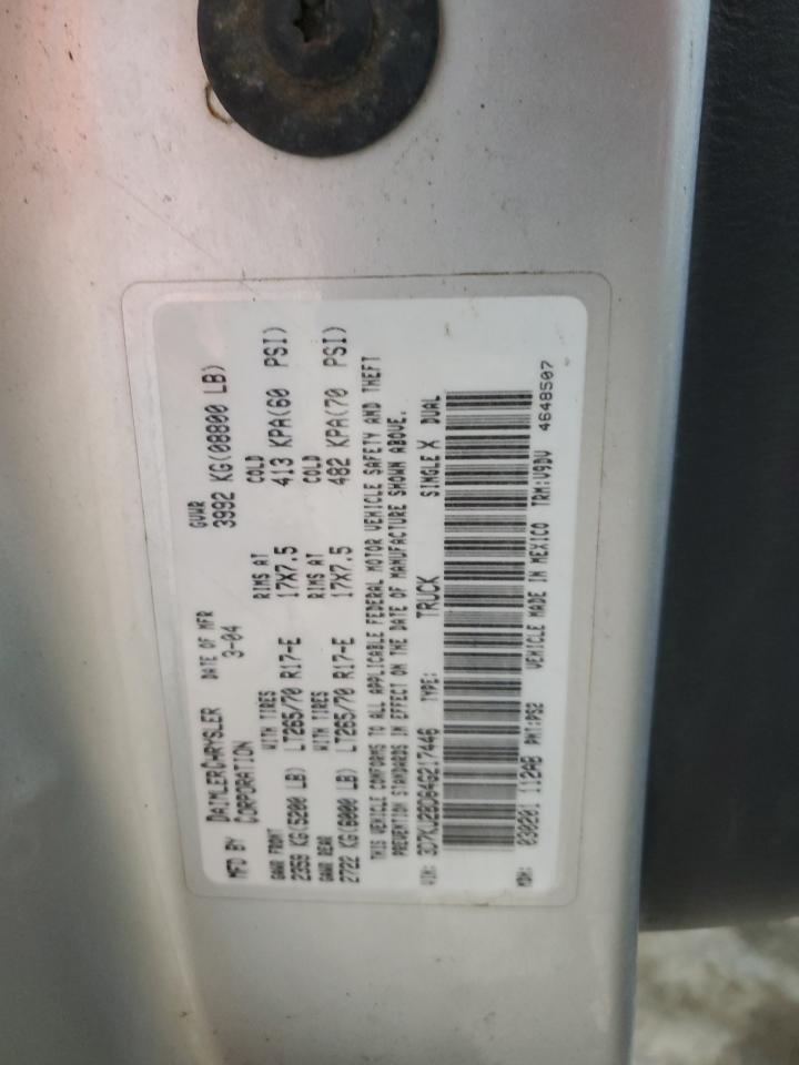 2004 Dodge Ram 2500 St VIN: 3D7KU28D64G217446 Lot: 71550785