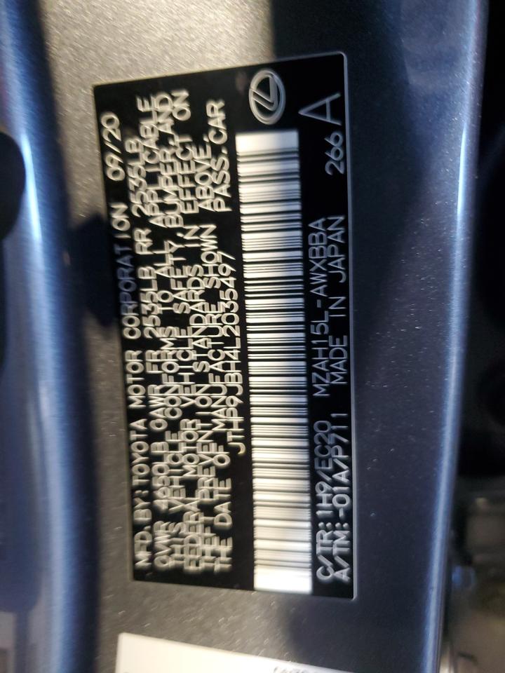 2020 Lexus Ux 250H VIN: JTHP9JBH4L2035497 Lot: 84191095