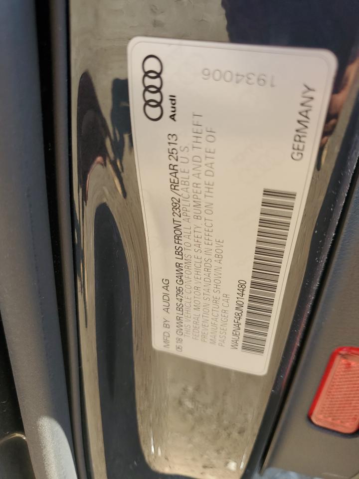 2018 Audi A4 Premium Plus VIN: WAUENAF48JN014480 Lot: 71955335