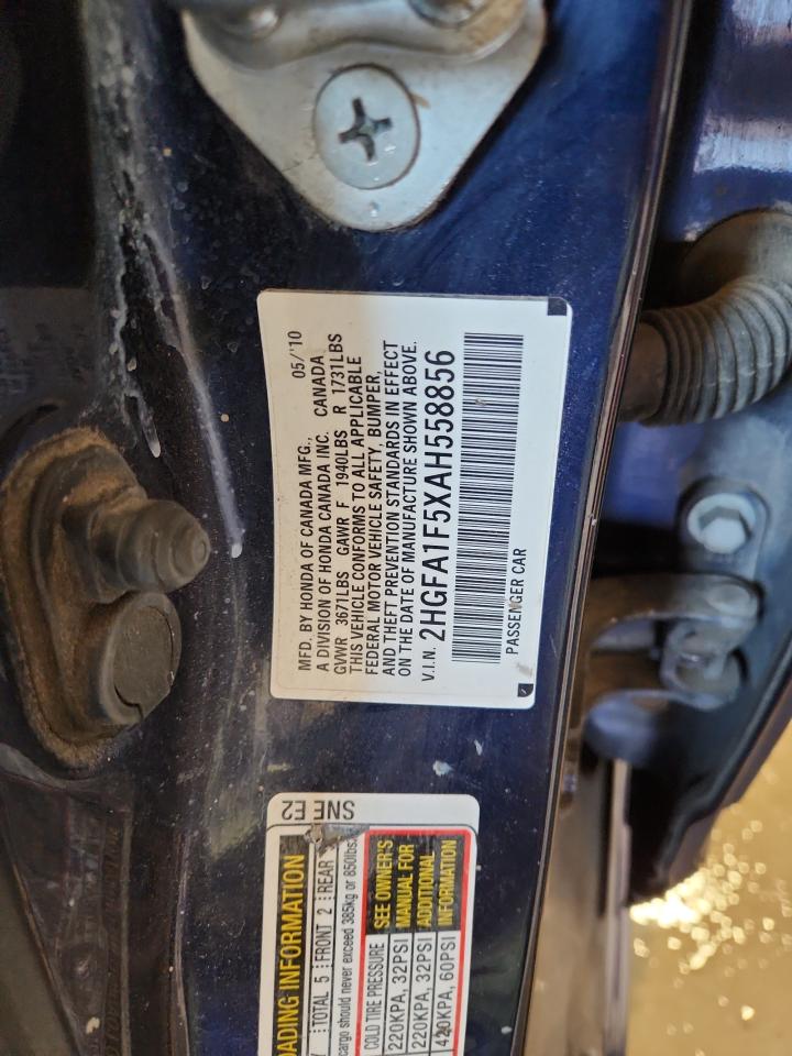 2010 Honda Civic Lx VIN: 2HGFA1F5XAH558856 Lot: 71749335