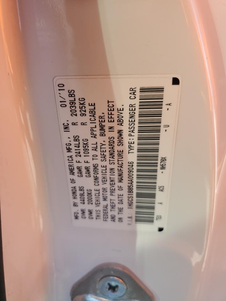 2010 Honda Accord Exl VIN: 1HGCS1B85AA009046 Lot: 81477395