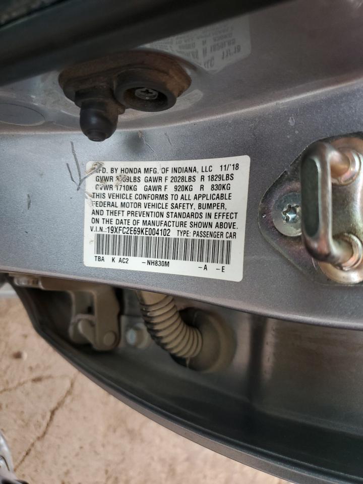 2019 Honda Civic Lx VIN: 19XFC2E69KE004102 Lot: 81214525