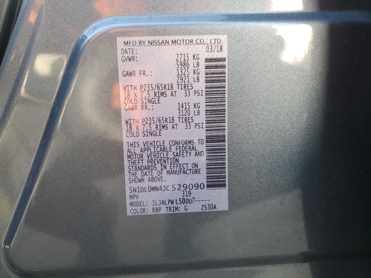 2018 Infiniti Qx60 VIN: 5N1DL0MN4JC529090 Lot: 84070965