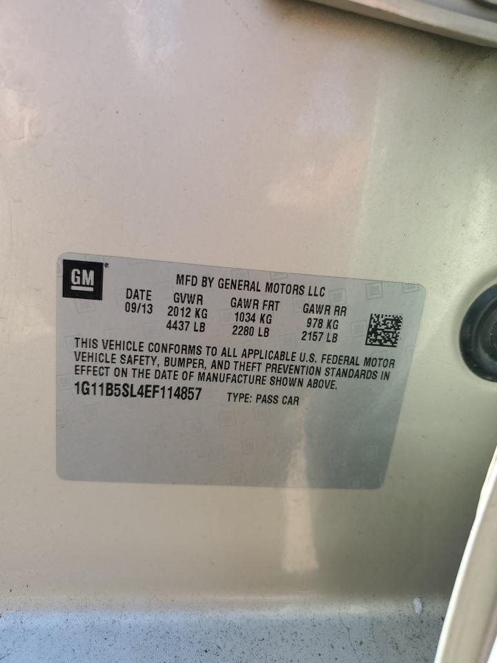 2014 Chevrolet Malibu Ls VIN: 1G11B5SL4EF114857 Lot: 83790635