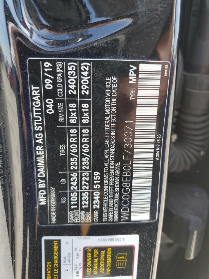 2020 Mercedes-Benz Glc 300 4Matic VIN: WDC0G8EB0LF730071 Lot: 84446725