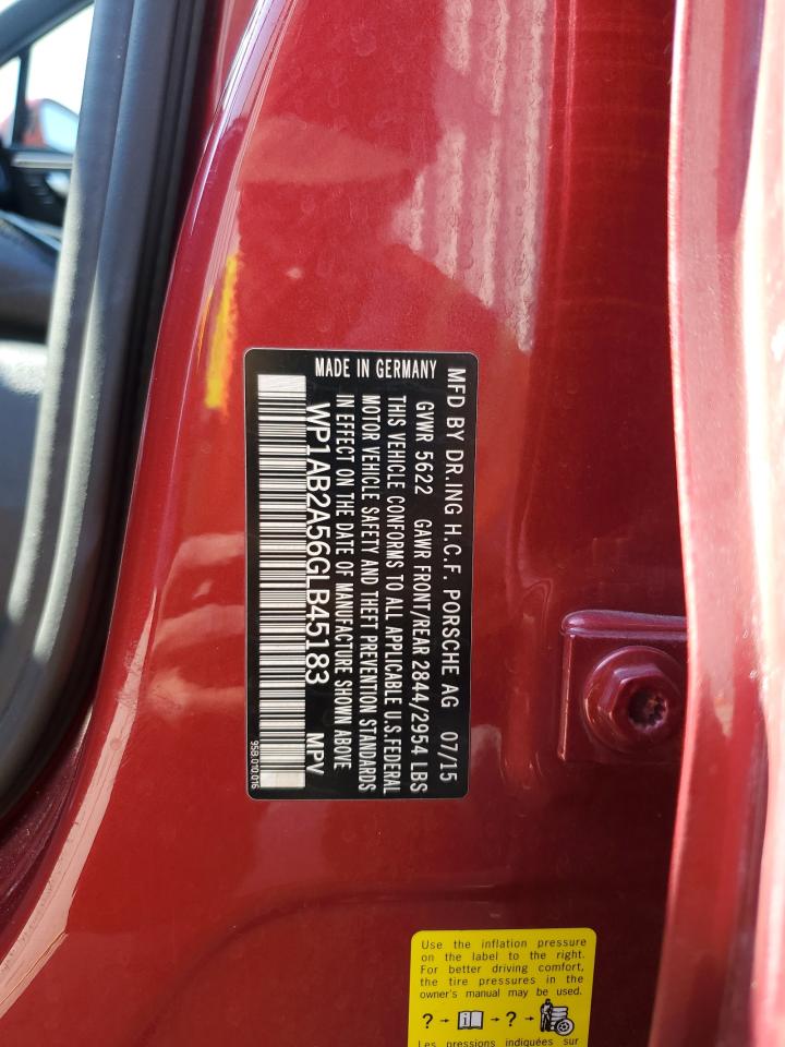 2016 Porsche Macan S VIN: WP1AB2A56GLB45183 Lot: 81283215