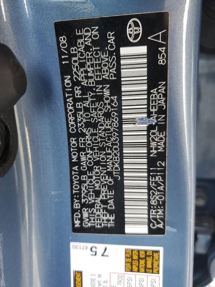 2009 Toyota Prius VIN: JTDKB20U397869164 Lot: 71558775