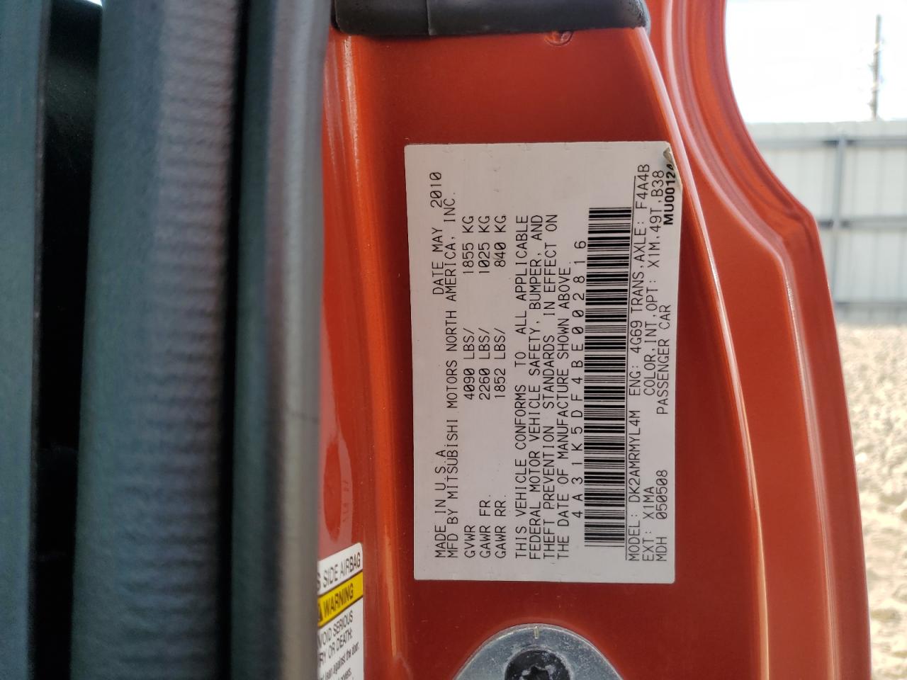 2011 Mitsubishi Eclipse Gs Sport VIN: 4A31K5DF4BE002816 Lot: 80499455