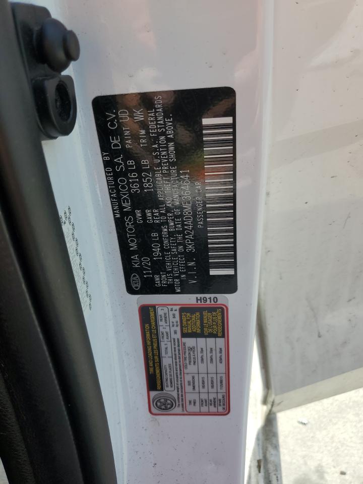 2021 Kia Rio Lx VIN: 3KPA24AD8ME364641 Lot: 80164235