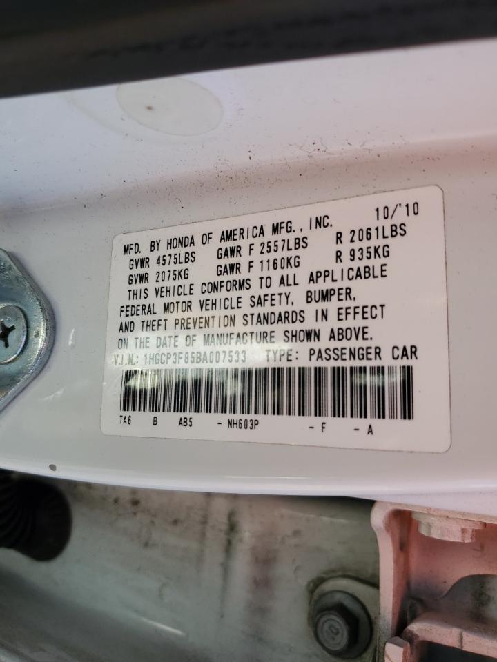 2011 Honda Accord Exl VIN: 1HGCP3F85BA007533 Lot: 81506215