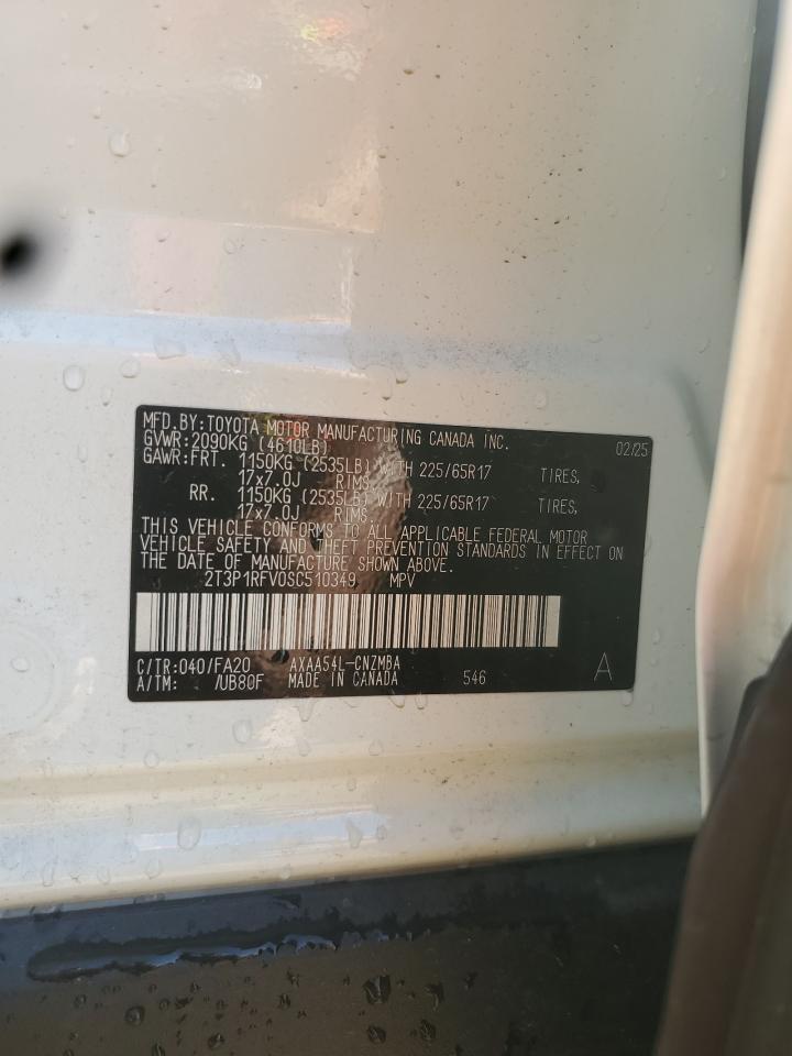 2025 Toyota Rav4 Xle VIN: 2T3P1RFV0SC510349 Lot: 83828765