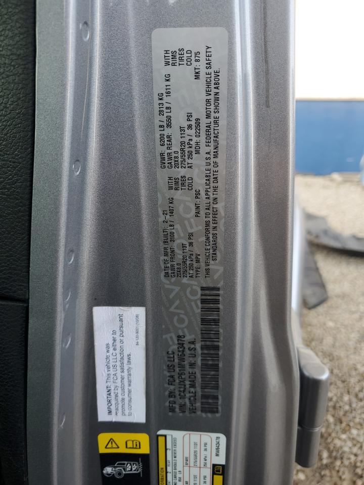 2021 Jeep Wrangler Unlimited Sahara 4Xe VIN: 1C4JJXP61MW643478 Lot: 70142855