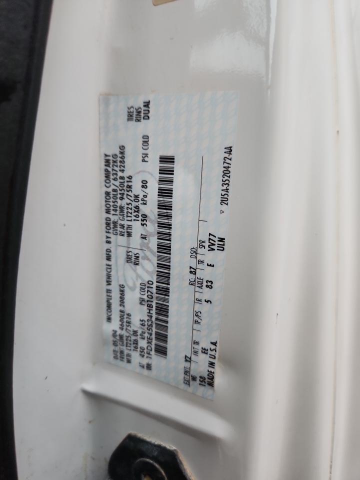 2004 Ford Econoline E450 Super Duty Cutaway Van VIN: 1FDXE45S34HB10710 Lot: 80539925