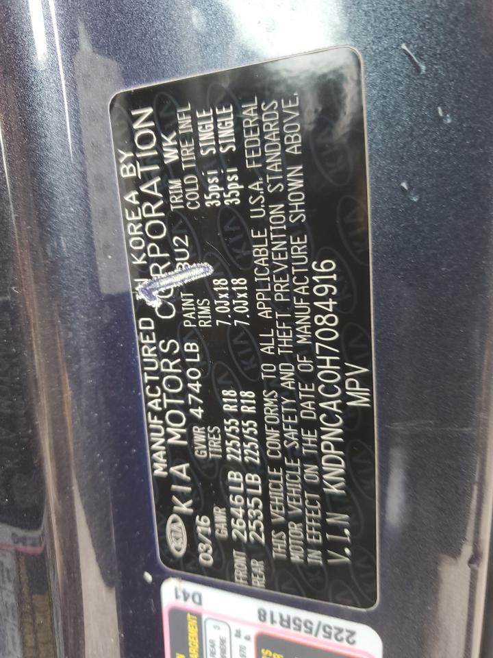 2017 Kia Sportage Ex VIN: KNDPNCAC0H7084916 Lot: 80111855