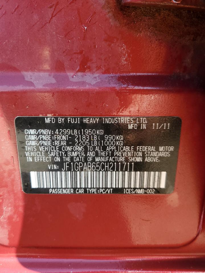 2012 Subaru Impreza Premium VIN: JF1GPAB65CH211711 Lot: 81293665