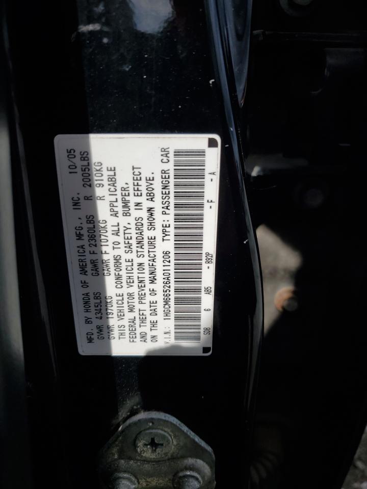 2006 Honda Accord Ex VIN: 1HGCM66526A011206 Lot: 84174435