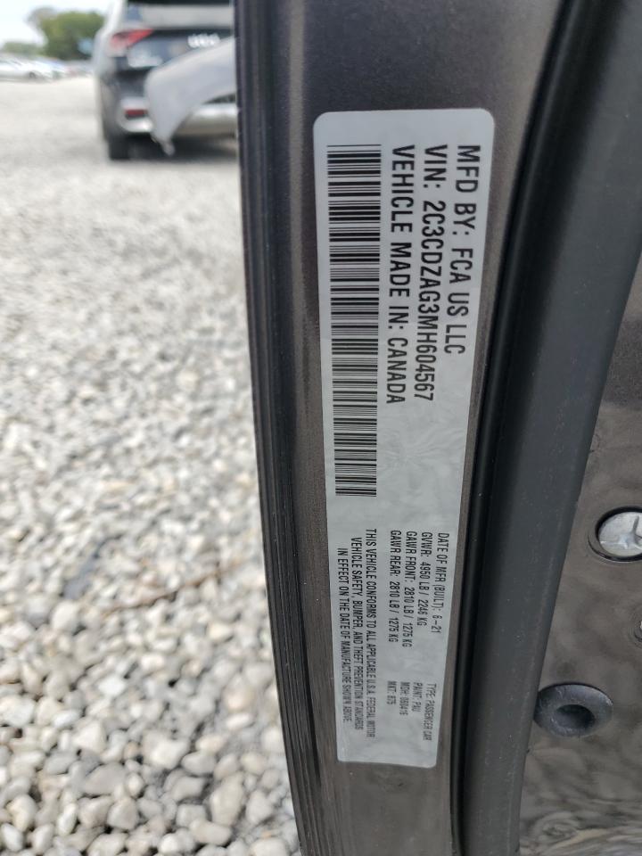 2021 Dodge Challenger Sxt VIN: 2C3CDZAG3MH604567 Lot: 82118485