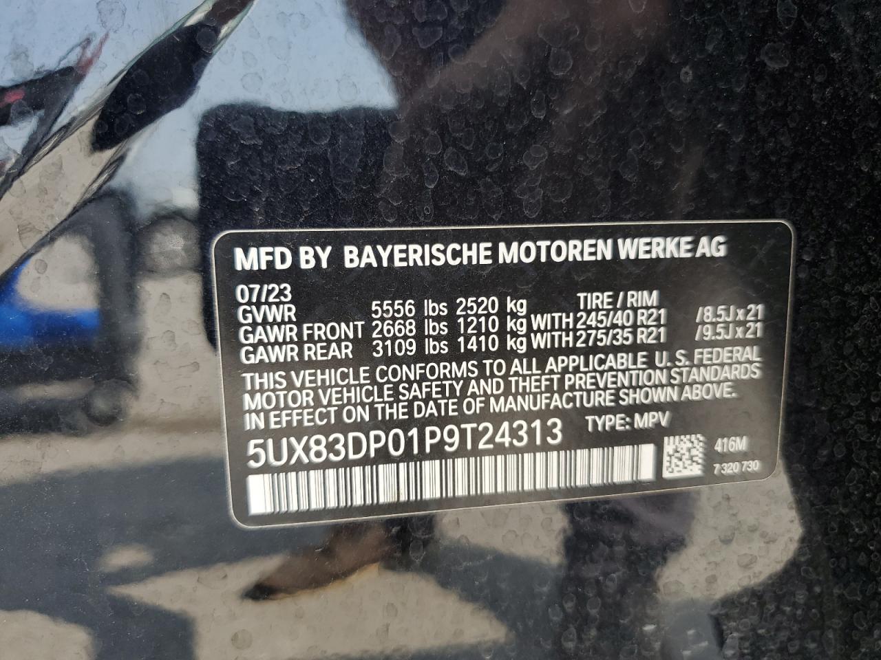 2023 BMW X3 M40I VIN: 5UX83DP01P9T24313 Lot: 71712085