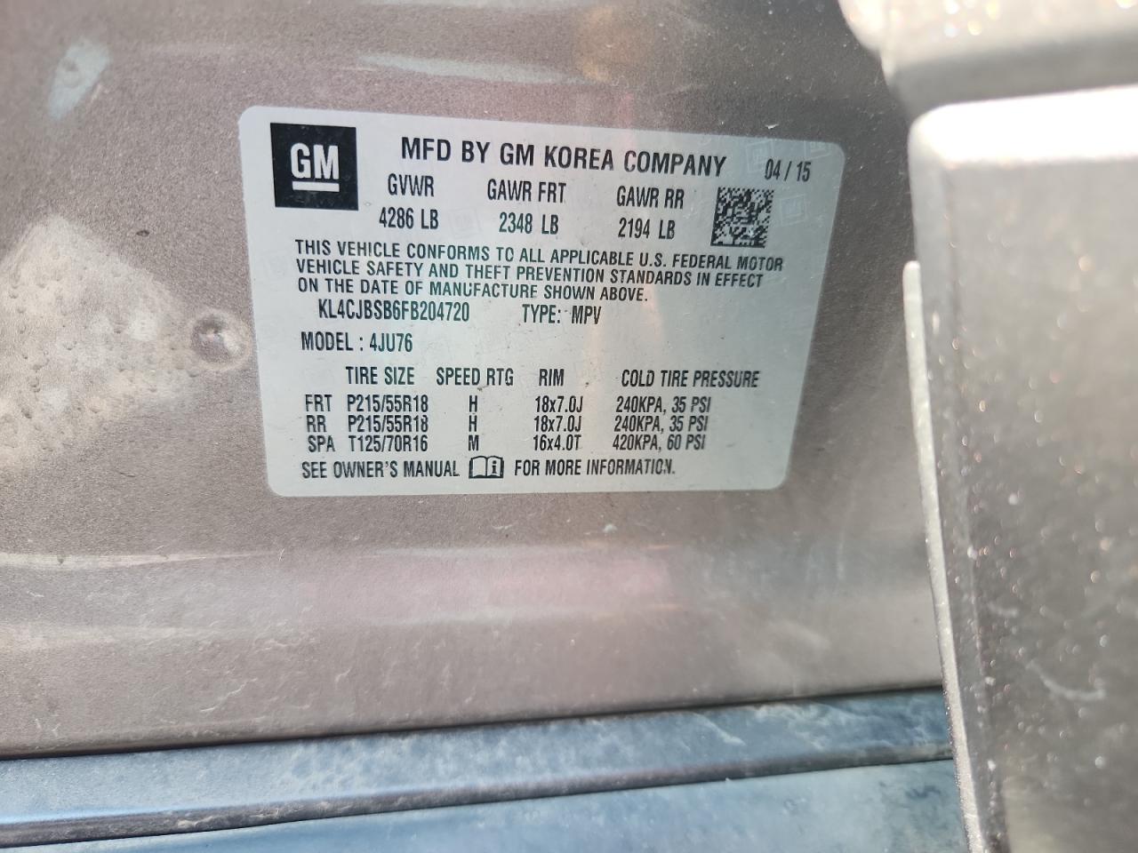 2015 Buick Encore Convenience VIN: KL4CJBSB6FB204720 Lot: 81043985