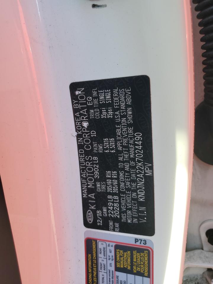 2019 Kia Soul VIN: KNDJN2A22K7024490 Lot: 81120935