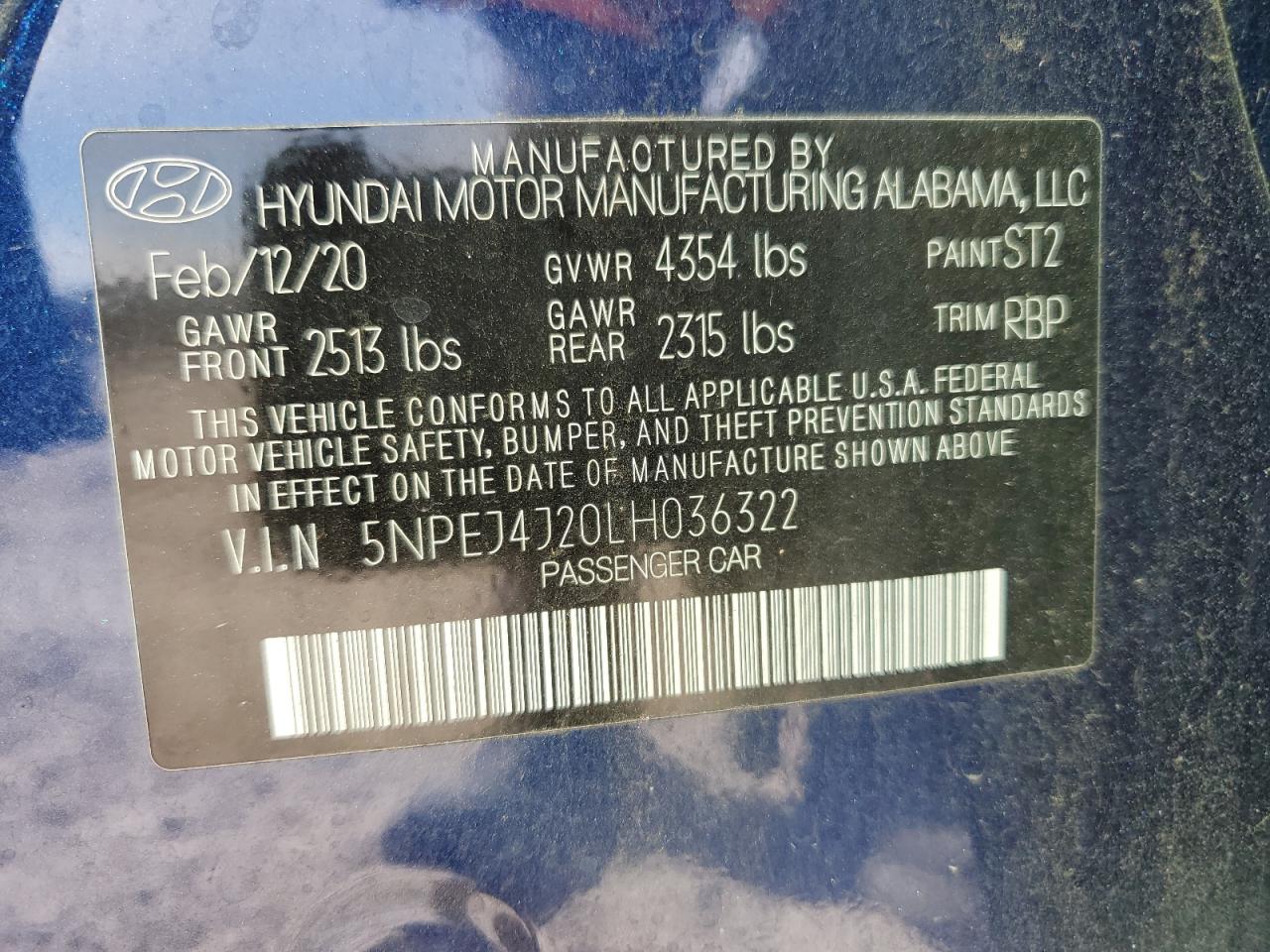 2020 Hyundai Sonata Sel Plus VIN: 5NPEJ4J20LH036322 Lot: 81590605