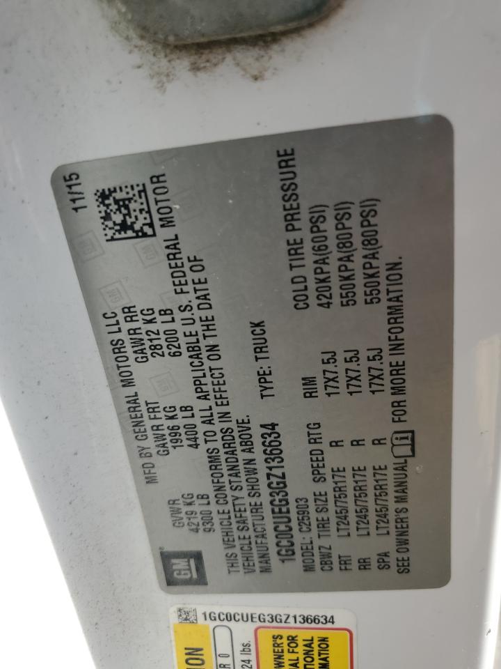 2016 Chevrolet Silverado C2500 Heavy Duty VIN: 1GC0CUEG3GZ136634 Lot: 84583255