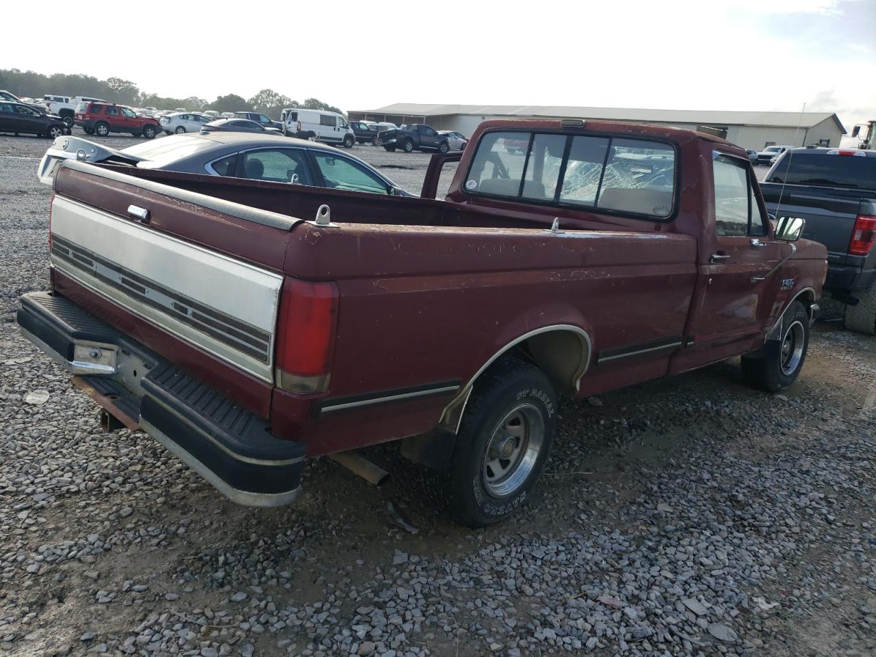 1989 Ford F150 red pickup gasoline 1FTDF15N8KNA22747 photo #4