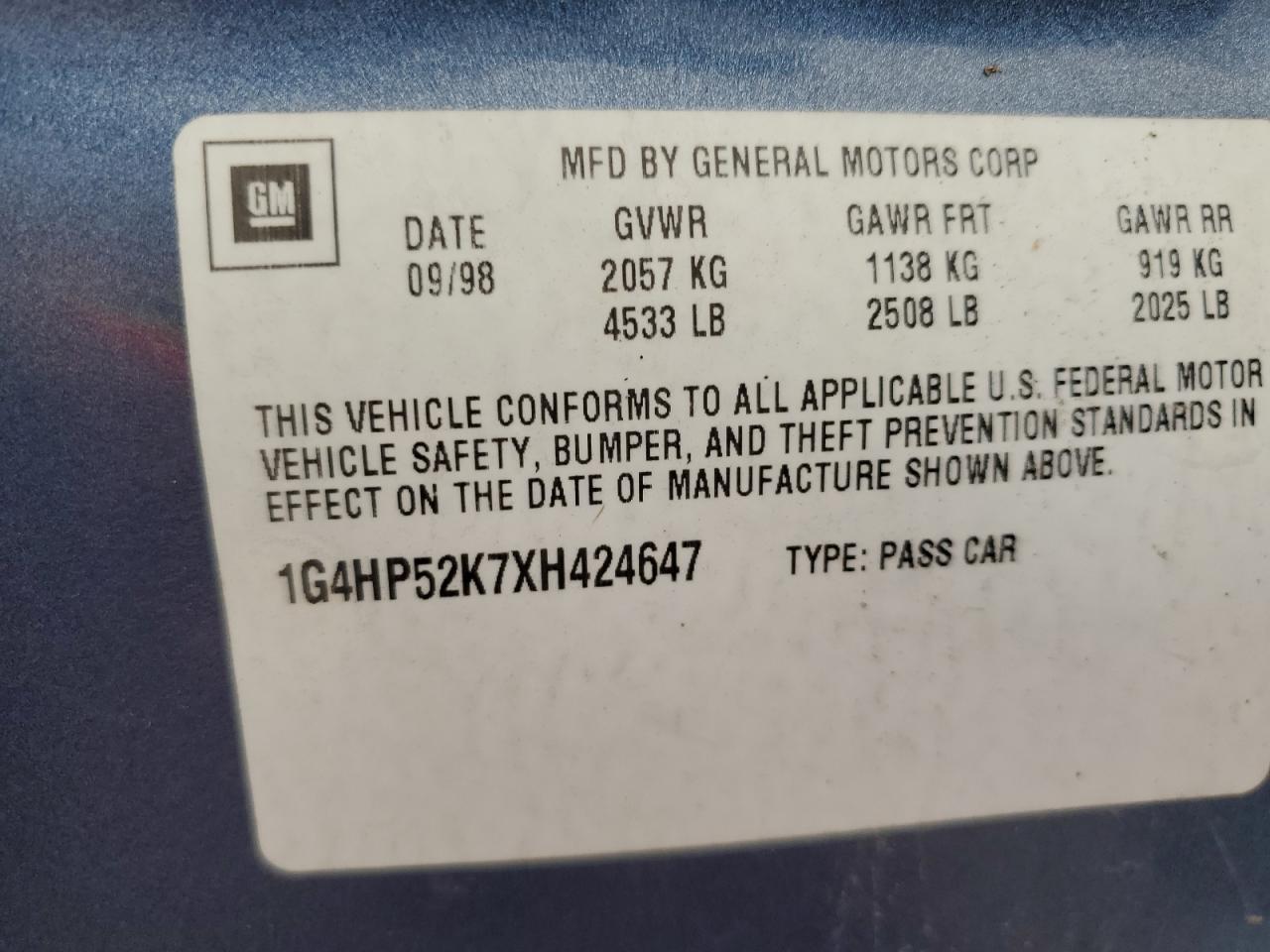 1999 Buick Lesabre Custom VIN: 1G4HP52K7XH424647 Lot: 81091265