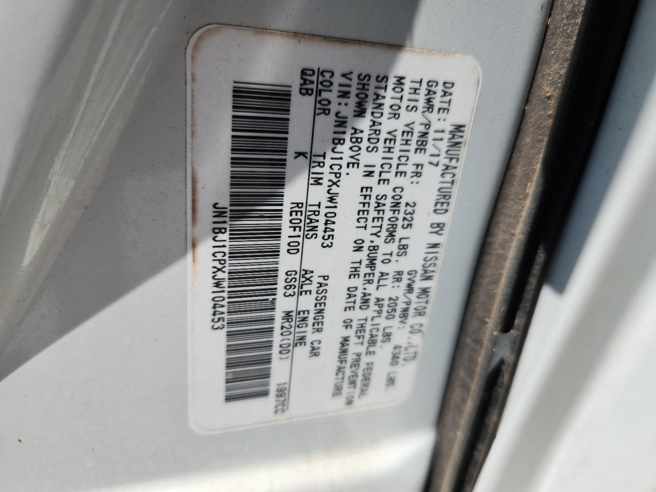 2018 Nissan Rogue Sport S VIN: JN1BJ1CPXJW104453 Lot: 71653895