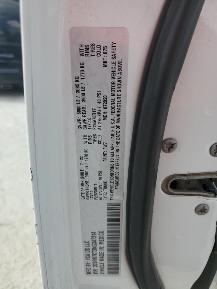 2022 Ram 1500 Classic Tradesman VIN: 3C6RR7KT3NG347314 Lot: 83976595