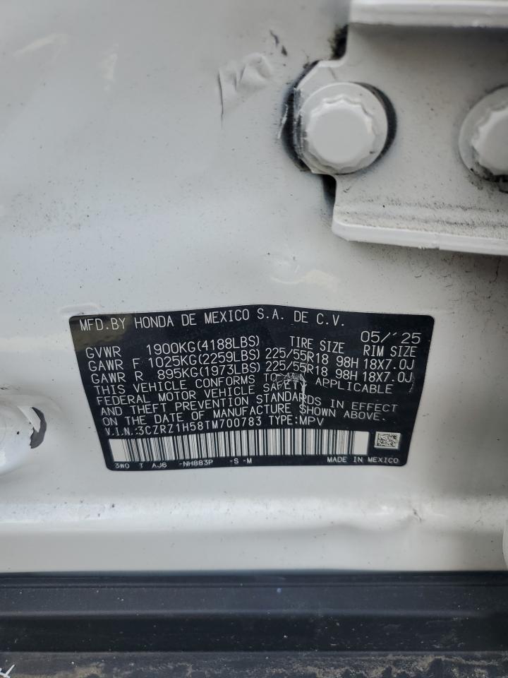 2026 Honda Hr-V Sport VIN: 3CZRZ1H58TM700783 Lot: 90135015