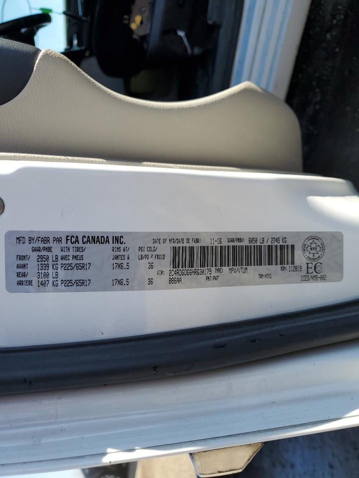 2017 Dodge Grand Caravan Crew VIN: 2C4RDGDG6HR630179 Lot: 71076565