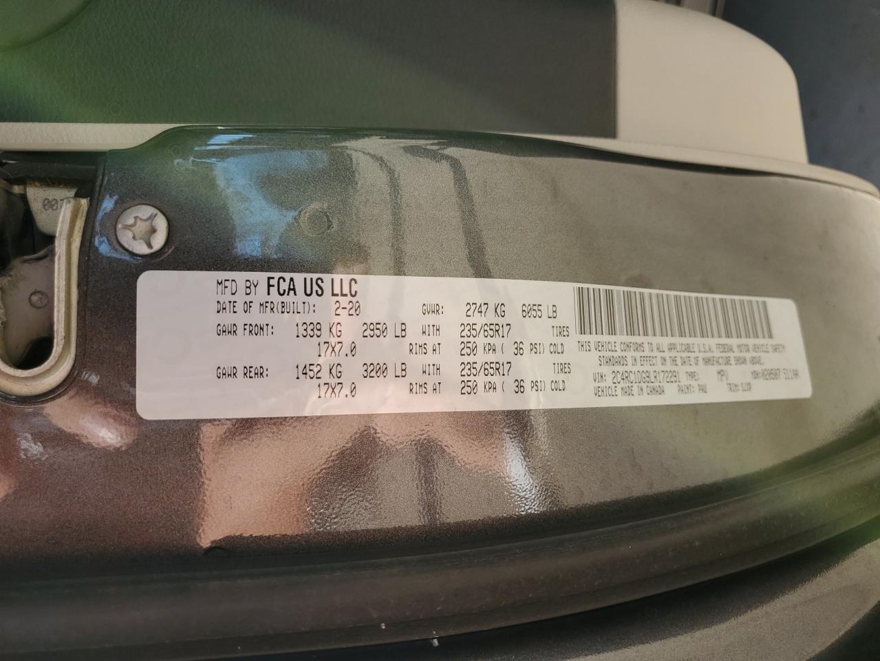 2020 Chrysler Voyager Lxi VIN: 2C4RC1DG9LR172291 Lot: 80682155