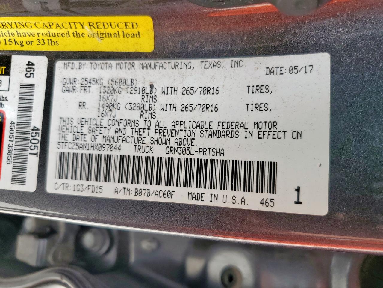 2017 Toyota Tacoma Double Cab VIN: 5TFCZ5AN1HX097044 Lot: 80774855