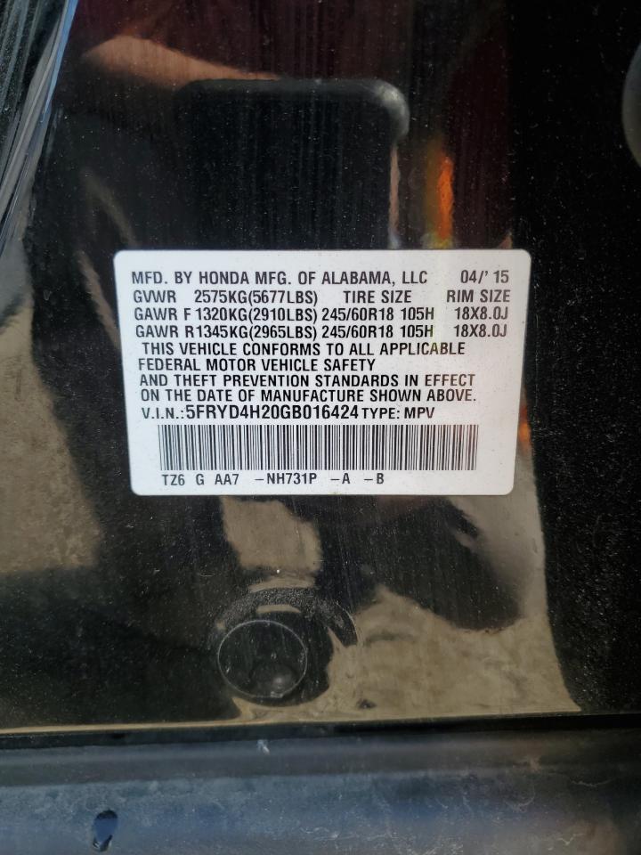 2016 Acura Mdx VIN: 5FRYD4H20GB016424 Lot: 84277765