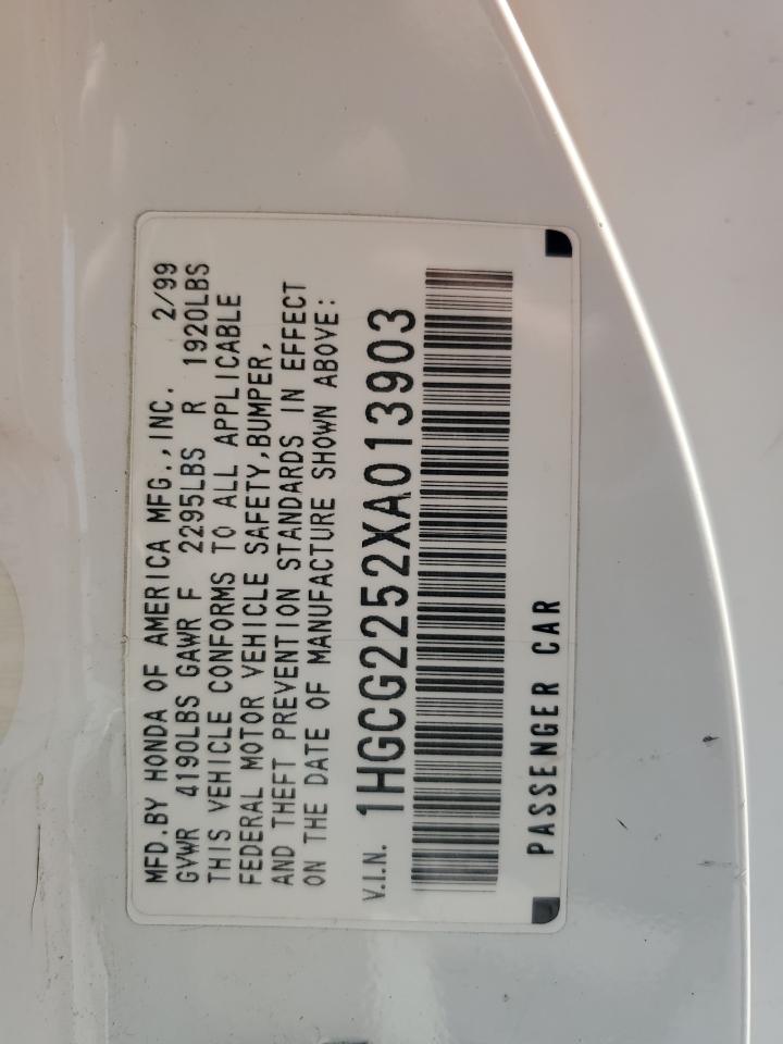 1999 Honda Accord Ex VIN: 1HGCG2252XA013903 Lot: 80669105