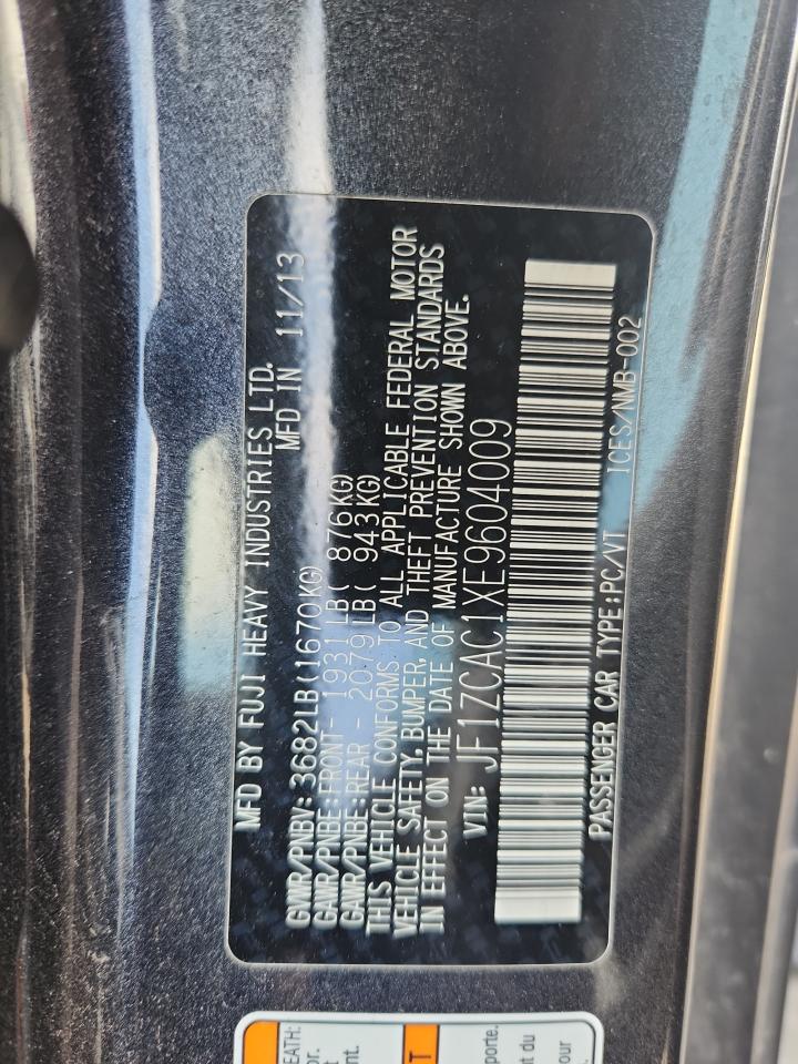 2014 Subaru Brz 2.0 Limited VIN: JF1ZCAC1XE9604009 Lot: 81696555